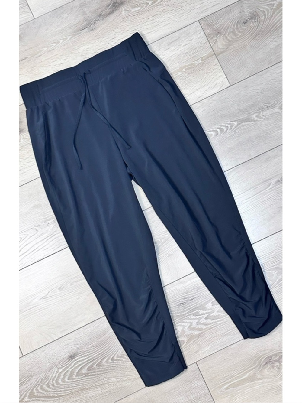 All In Motion Black High Rise Cropped Joggers Ribbed Details